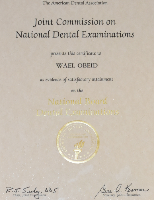 dental certificate award